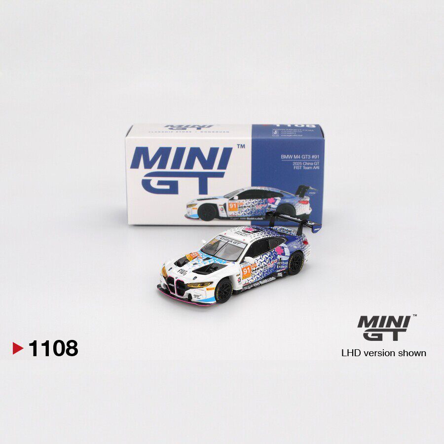 MINIGT1108宝马M4GT3#912025ChinaGT东莞开业纪念白蓝64合金车模