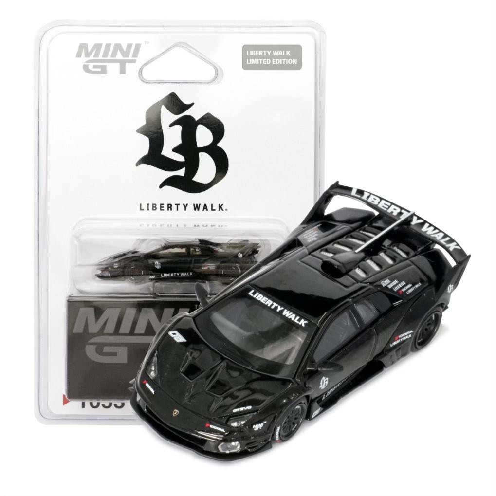 MINIGT1053LB门店挂卡兰博基尼蝙蝠LBWK改装版黑色64合金汽车模型