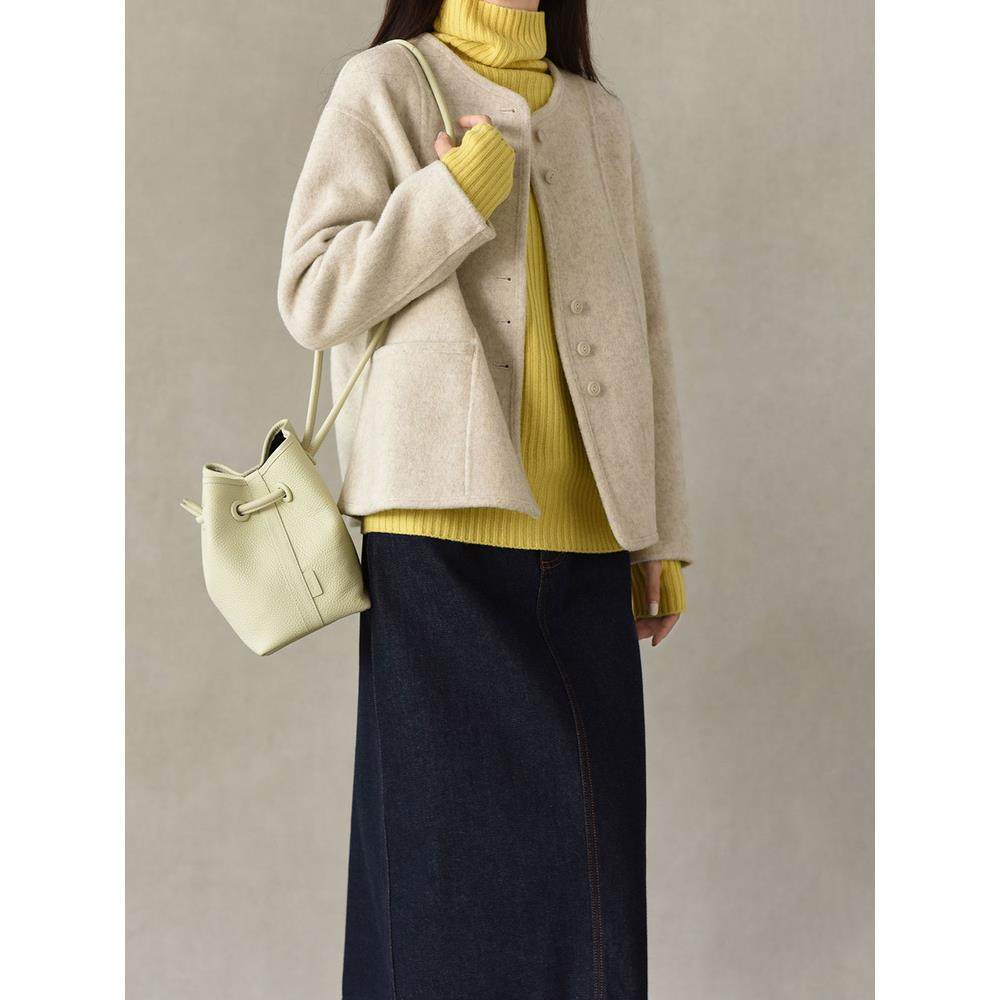 [反季福利] 双面穿气质通勤利落羊毛短大衣毛呢秋冬外套 小个子