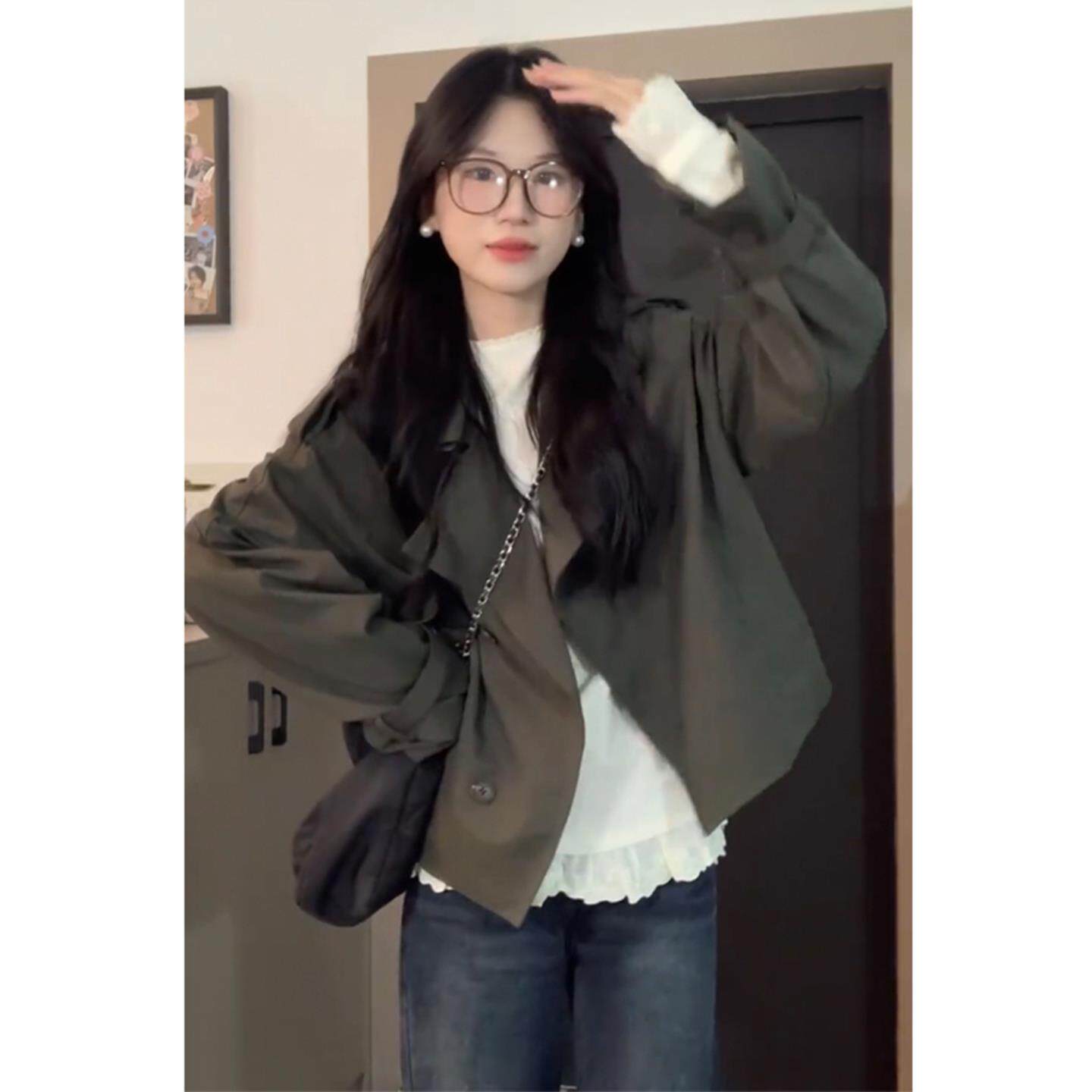 短款英伦风风衣外套女2025秋季新款巨好看的小个子正流行爆款韩版