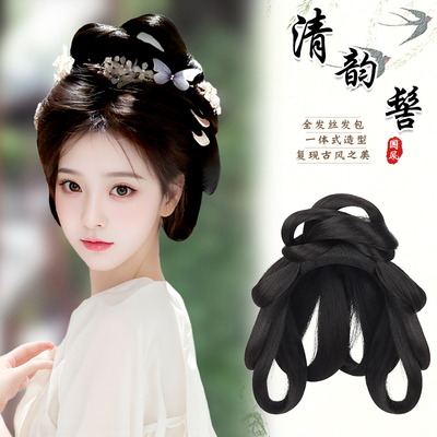 古风汉服发髻假发一体全发丝