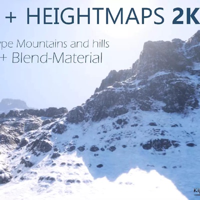 UE5雪山脉丘陵地形模型高度图自动地形材质20 Nanite Mountains