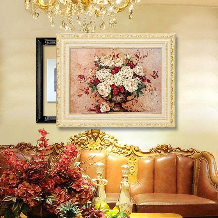 电表箱装饰画可推拉欧式美式配电箱遮挡餐厅总开关电源箱电盒