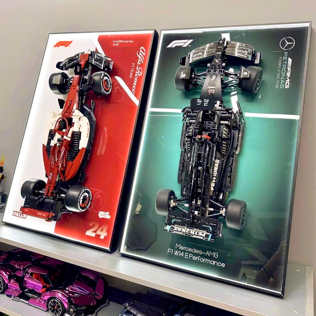 梅赛德斯奔驰AMG方程式赛车F1上墙展示相框F1兼容乐高挂墙背景板