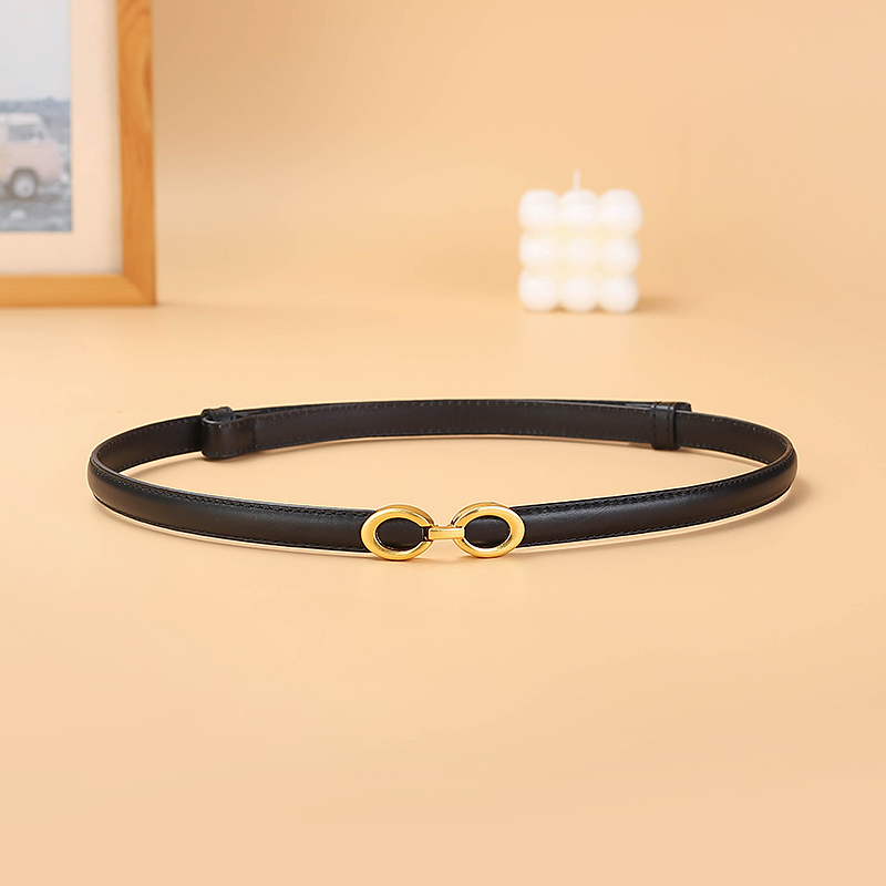 女士对扣头层牛皮收腰腰带皮带