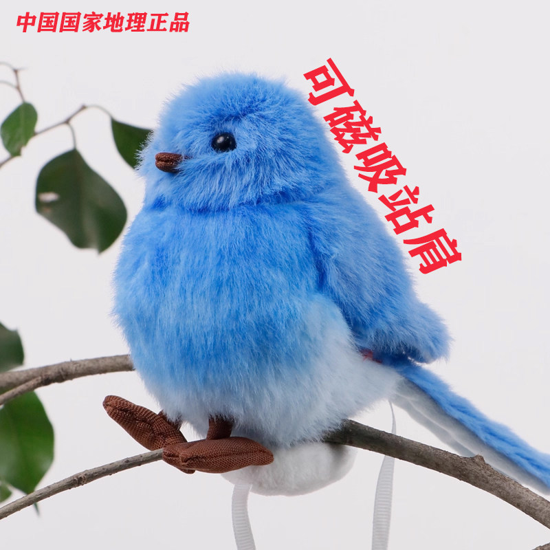 正品中国国家地理毛绒玩具站肩仿真巨嘴鸟北美红雀儿童生日礼物