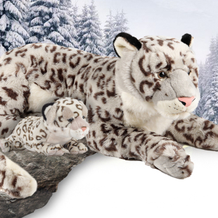 LEOSCO全新正品 中国国家地理动物仿真野性大号雪豹宝宝礼物公仔