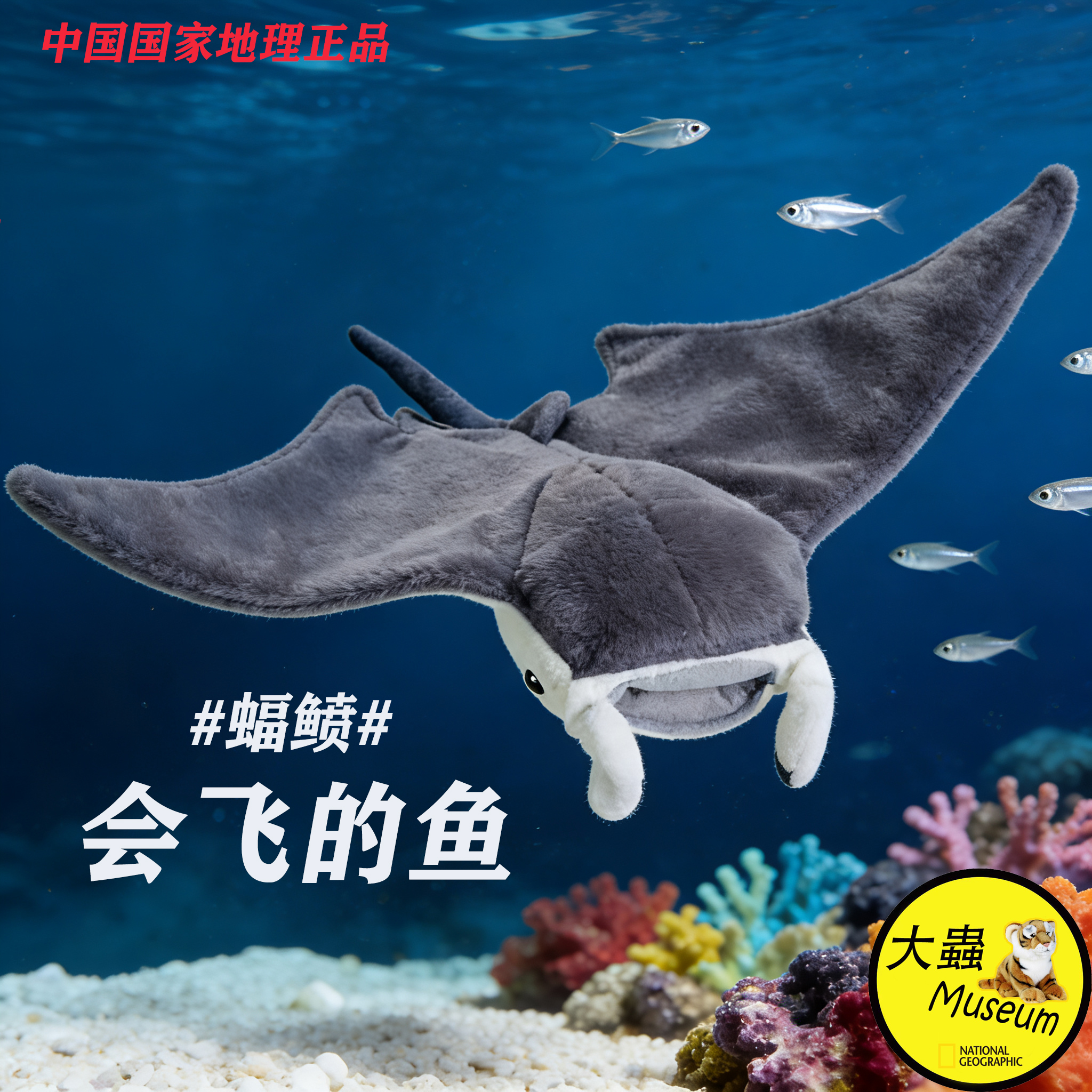 超大一条海洋魔鬼鱼仿真毛绒玩具