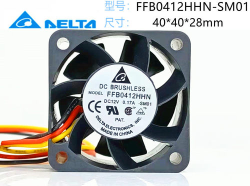 原装DELTA台达FFB0412HHN DC12V 0.17A 3线 1U服务器散热风扇4028