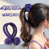 纽扣发绳中国结双头扎头发皮筋高马尾发圈高弹力扎头绳橡皮筋发饰