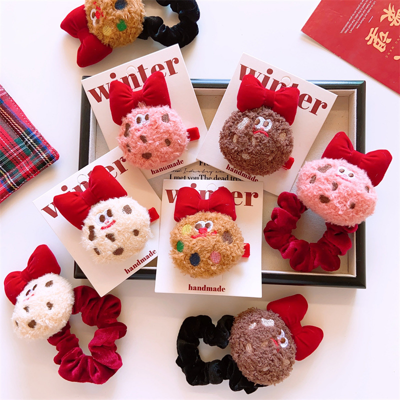 儿童新年曲奇饼干发夹发圈头饰