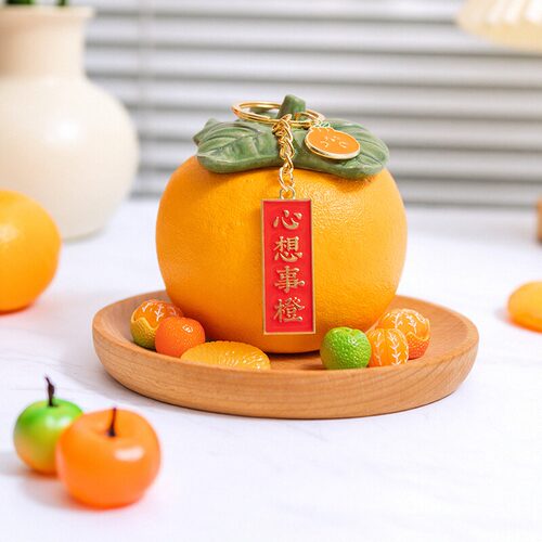 高颜值创意橘子陶瓷摆件