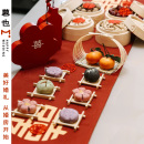 婚房布置结婚茶几装 婚礼餐桌布高级感 扮套餐桌面喜庆布置客厅中式