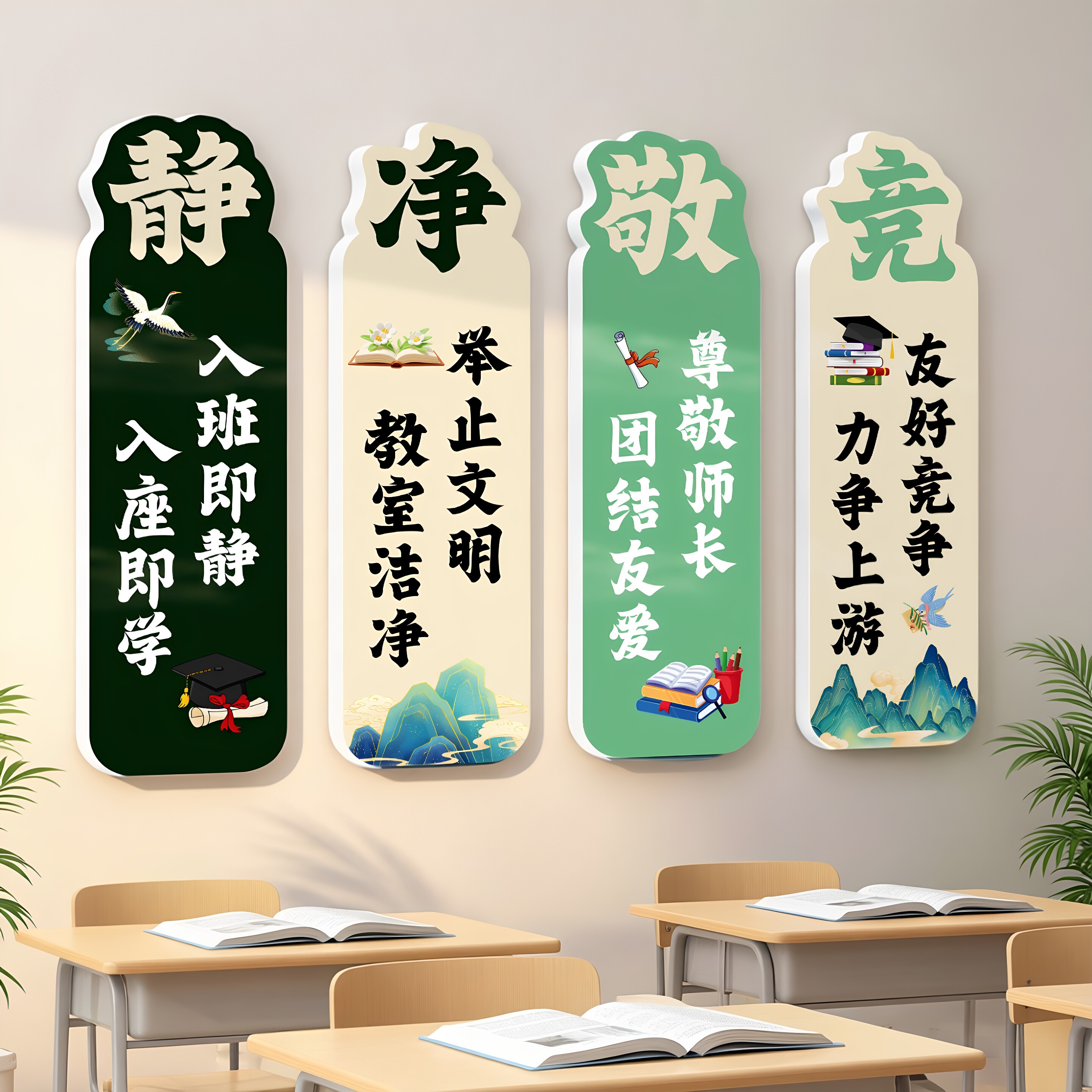 教室布置装饰励志标语墙贴培训