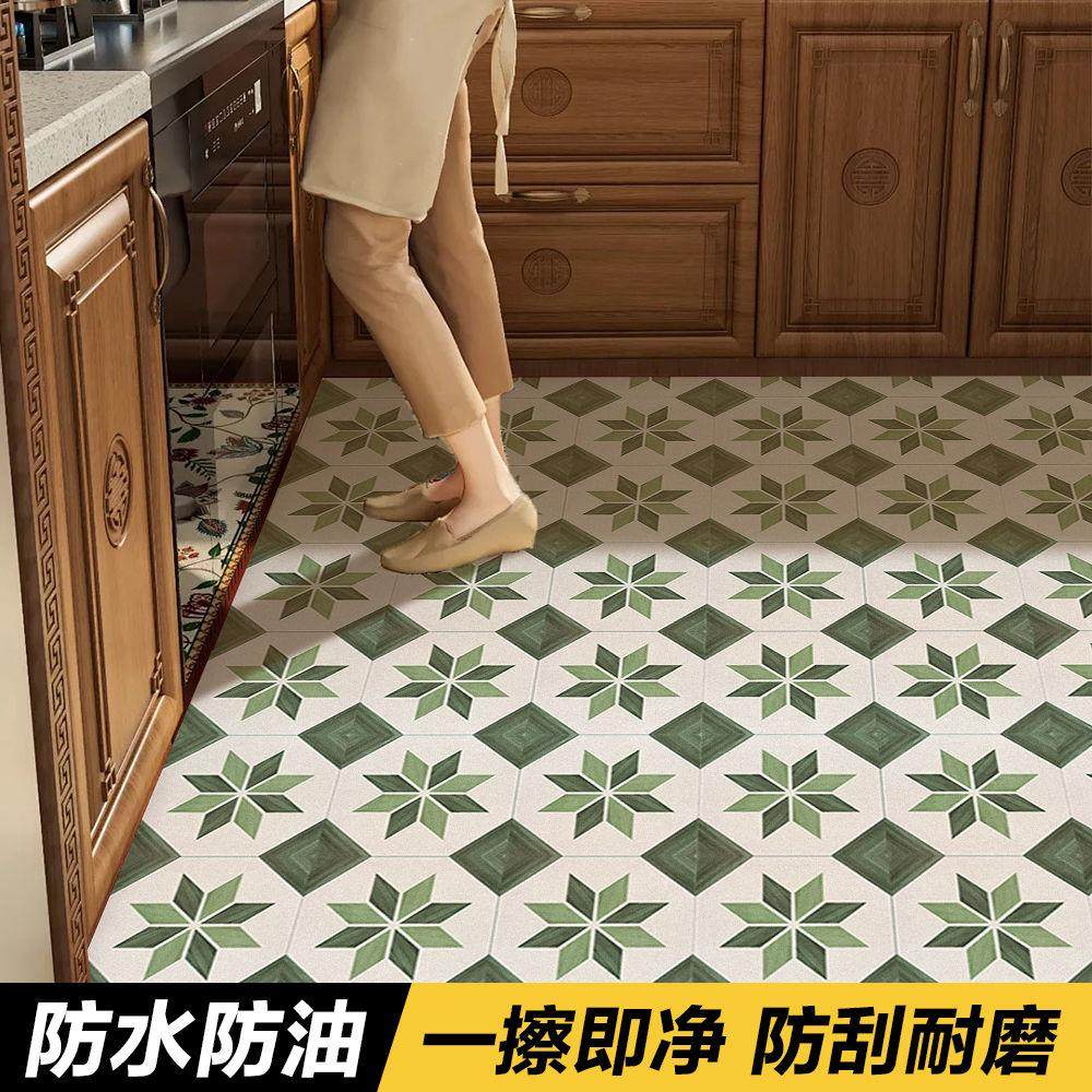 免洗地毯厨房地垫防滑防油可擦加厚防水耐脏满铺pvc厨房专用脚垫,居家布艺,家用脚垫,淘宝优惠券,粉丝福利购,淘宝优惠卷