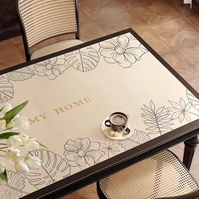 轻奢法式复古高级感餐桌垫一抹净防水防油免洗防烫桌布台面保护垫