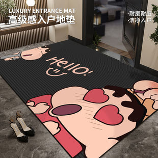 蜡笔小新入户门地垫进门地毯卡通黑色耐脏玄关入门室内门口脚垫子