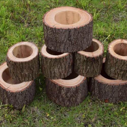 树桩木雕花盆原生态实木