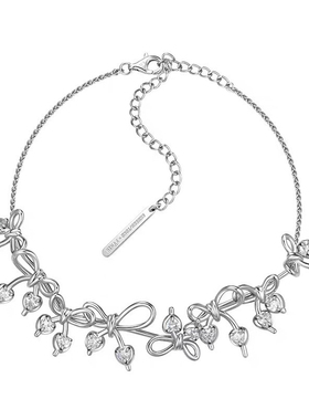 YVMIN尤目xSHUSHU/TONG结绳蝴蝶结金属镶嵌锆石项链礼物