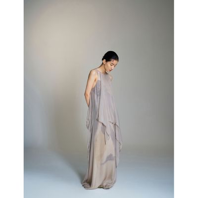 CASTING无隅｜YANGKEHAN 26SS 霜紫翠雀飘领连衣裙