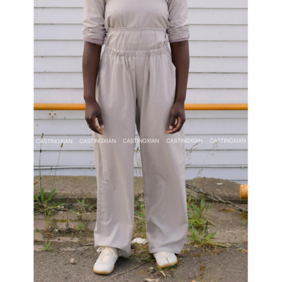 CASTING无隅｜Baserange GREN PANTS 灰色多口袋松紧腰直筒长裤