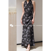 薄荷印花真丝围裹式 CASTING无隅｜CORTANA 25春夏 连衣裙