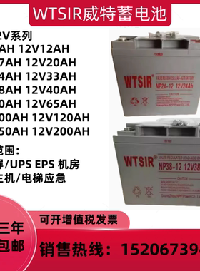 WTSIR威特蓄电池NP12V100AH65AH40AH38AH24AH17AH直流屏UPS EPS