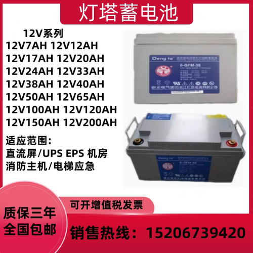灯塔蓄电池6-GFM-100 12V100AH65AH40AH38AH24AH消防直流屏UPSEPS