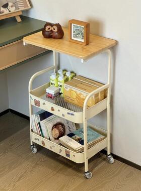 中古风小推车置物架可移动茶几零食客厅沙发边几边桌迷你床头桌子