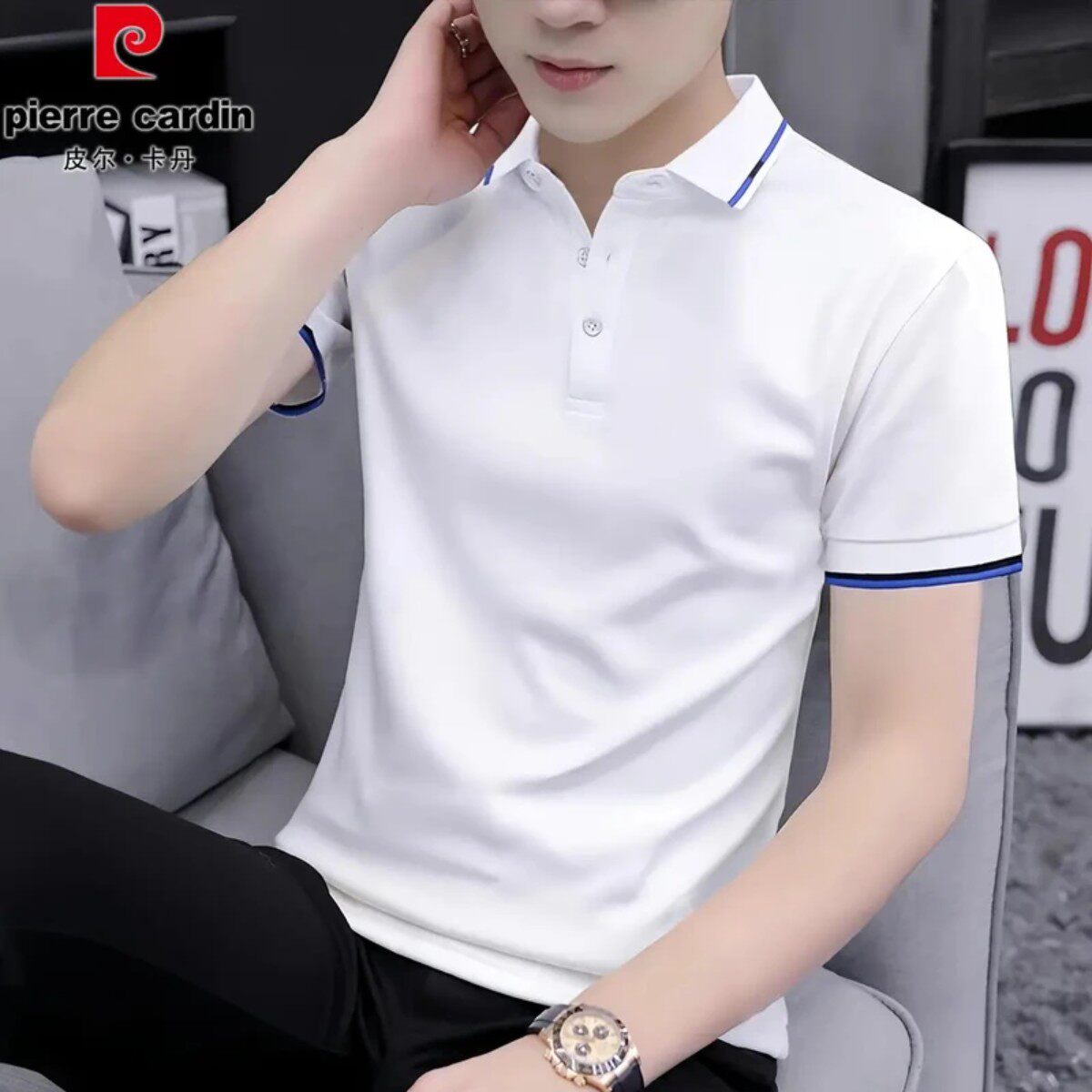 皮尔卡丹POLO衫短袖t恤男士商务新款上衣服夏季潮流翻领半袖体恤