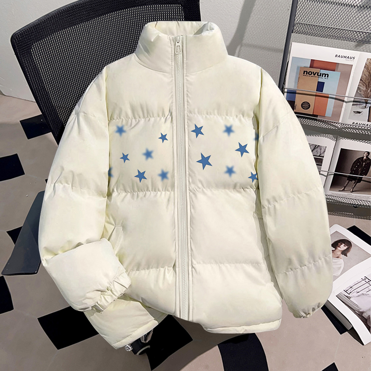 真维斯白色美式潮牌简约90白鸭绒羽绒服男女街头休闲冬季情侣外套