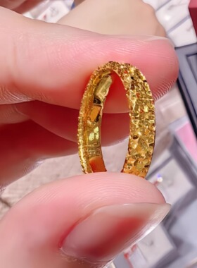 古法金包银碎冰冰戒指女碎金子满天星情侣时尚对戒指环礼物送女友