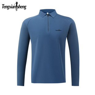翻领拉链运动高尔夫休闲运动T恤POLO衫 腾先森专柜2025秋冬装 长袖