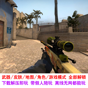 CSGO单机版全武器皮肤新版网游离线本地带机器人队友免STEAM解压