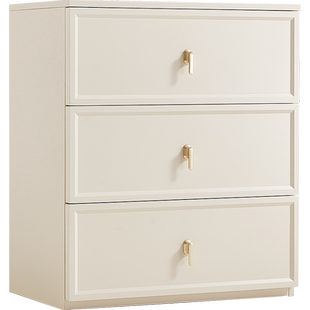 林氏家居法式卧室六斗柜奶油色储物收纳柜子客厅阳台家具