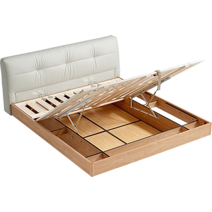 林氏家居排骨架床实木床腿无床头悬浮高箱储物收纳床双人