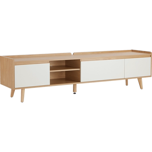 林氏家居原木风实木脚电视柜茶几组合落地客厅家用