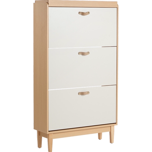 林氏家居简约北欧翻斗式鞋柜家用门口超薄实木脚入户MQ1N