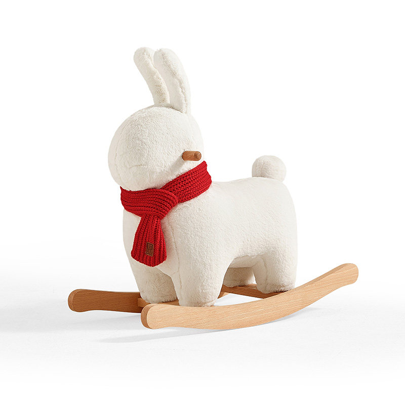 林氏家居客厅动物坐骑沙发小马摆件坐凳实木框懒人沙发摇椅