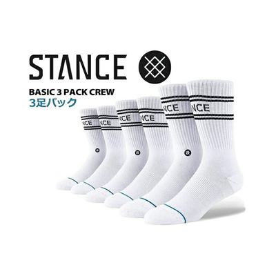 日本直邮STANCE BASIC 3 PACK CREW WHITE a556d20sro-袜子 3 双