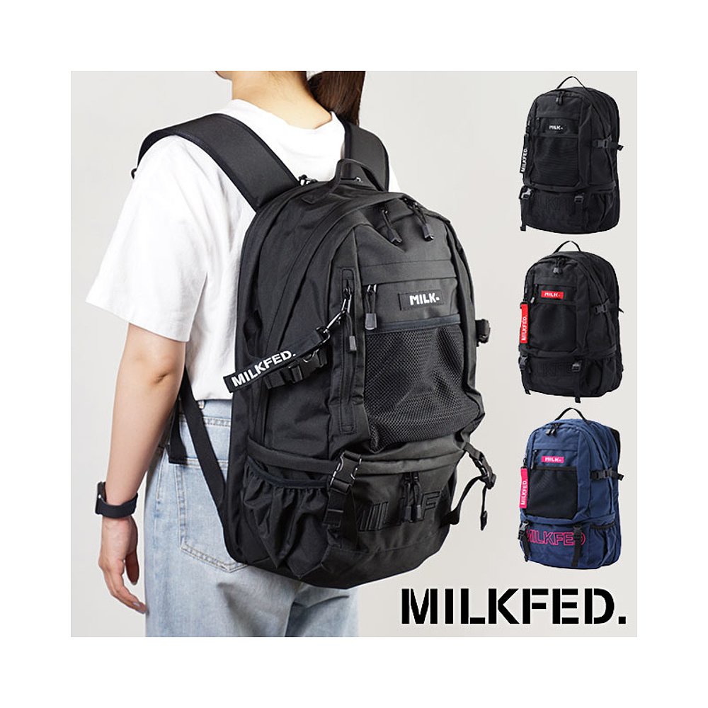 日本直邮MILKFED.女式 Neo Embroidery Big Backpack Bar NEO EMB-封面