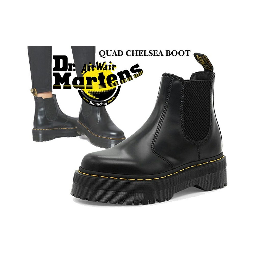 日本直邮Dr.Martens 2976 QUAD CHELSEA靴抛光光滑 24687001侧