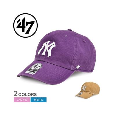 日本直邮47 BRAND CAPS NY YANKEES CLEANUP 男士女士棕色茶紫色