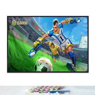 王者荣耀马可波罗皮肤diy数字填充涂色手绘油画手工房间装饰挂画