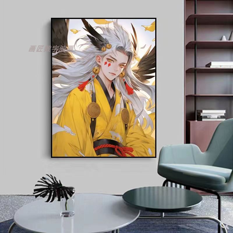 山海经百鸣diy数字油画高颜值简易手绘填充涂色油彩装饰挂画礼物