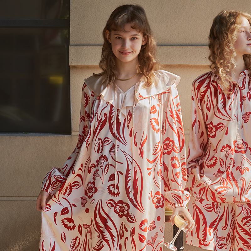 真丝睡裙女春夏新品桑蚕丝家居服