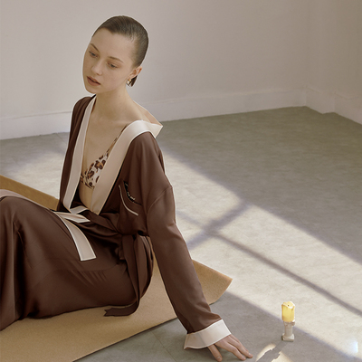 22姆米真丝睡袍刺绣重磅家居服