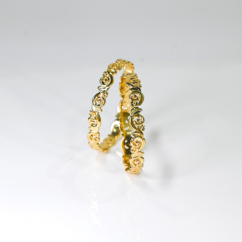 唐草纹手镯 卷草缠枝国风百搭款 古法复古宫廷风汉服设计情侣镯子