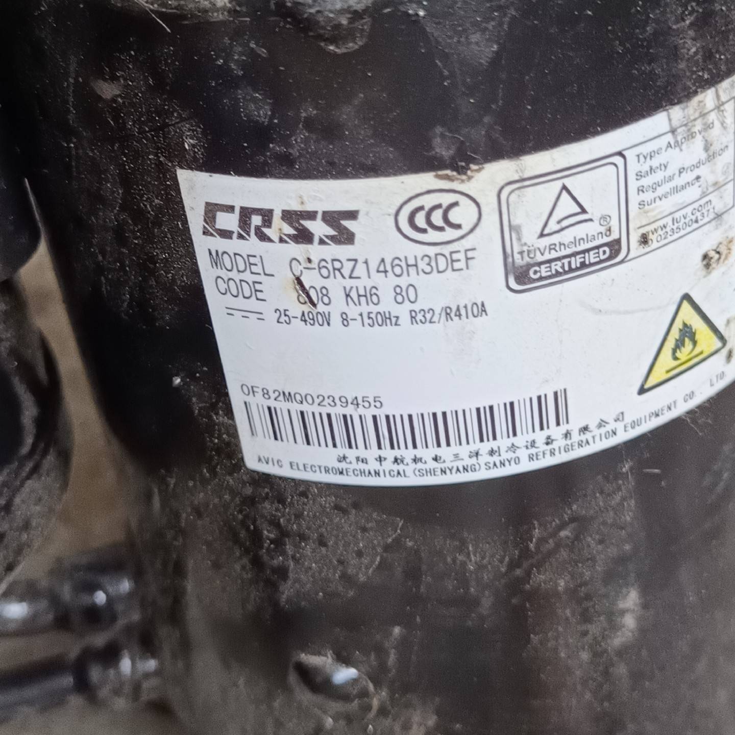 三洋C-6Rz146h3def变频压缩议价 也可为维修！！