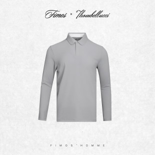 男士 秋冬新款 圆弧领撞色长袖 翻领修身 HT37 polp衫 功德圆满2.0